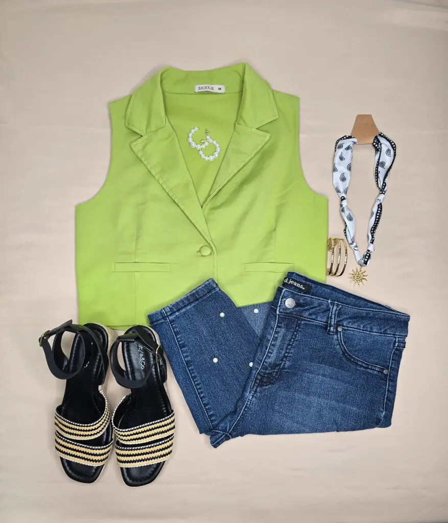 [Cha006] Chaleco limon talla M