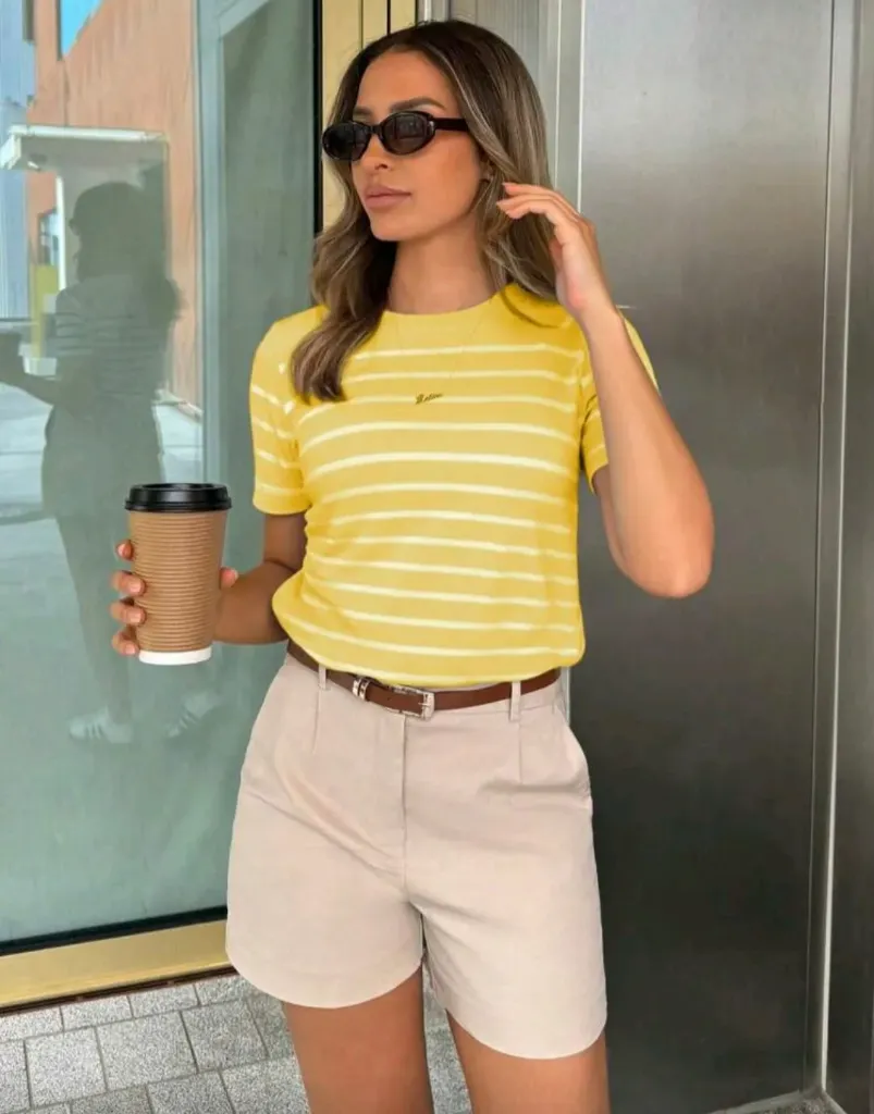 [cami003] Camiseta cuello redondo amarillo talla M