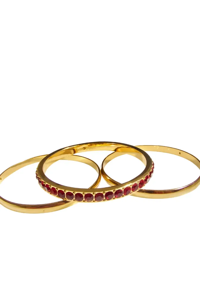 Brazalette triple cristal red